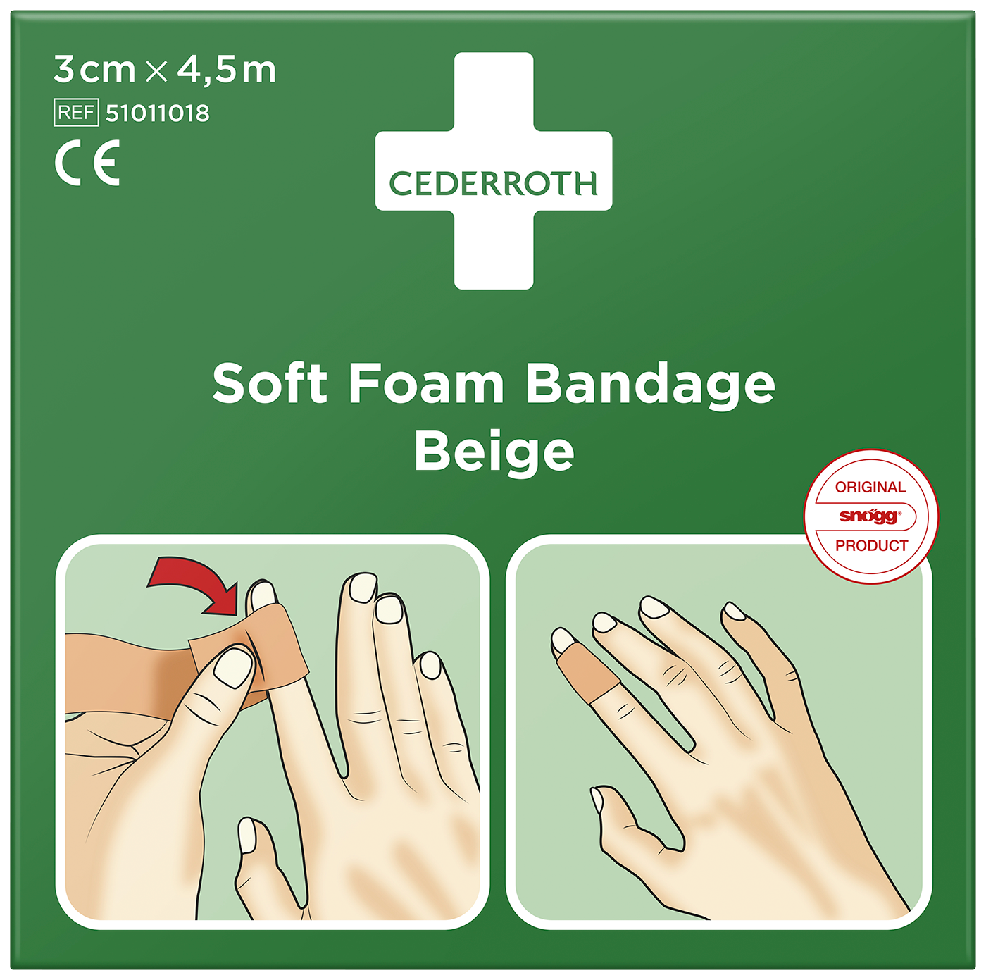 Förband Soft Foam Bandage 3 cm x 4,5 m, Cederroth