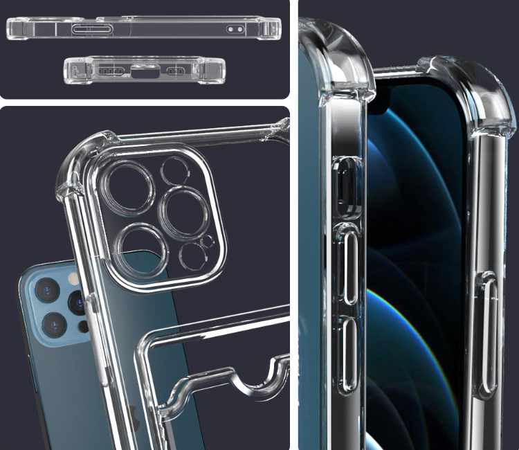 iPhone 13 Pro Max Skal - Transparent Korthållare - 3