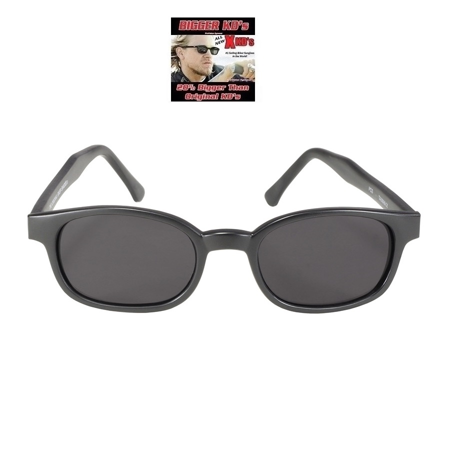 X-KD's The Original 20% größere Biker Matte Black Frames / Dark Grey Lens. - 2