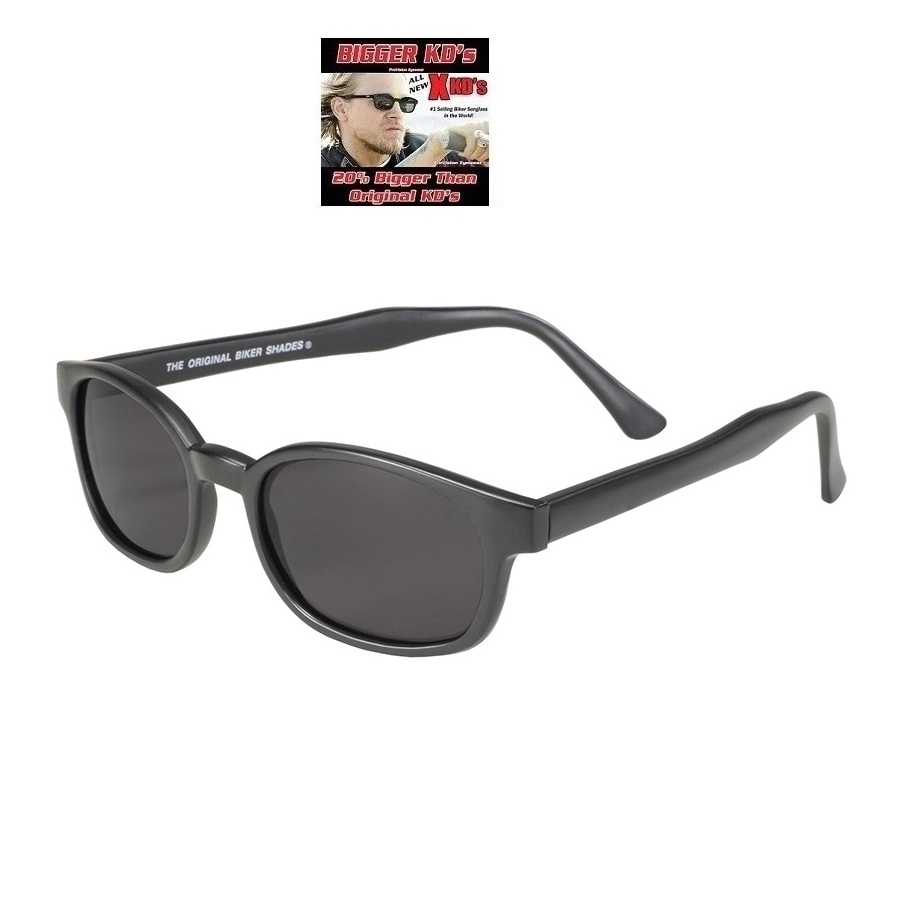 X-KD's The Original 20% größere Biker Matte Black Frames / Dark Grey Lens. - 3
