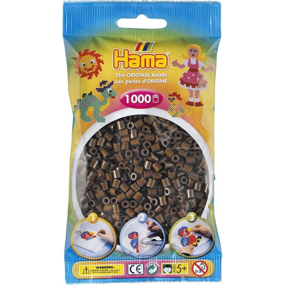 Hama Pärlor Midi 1000 st, Brun