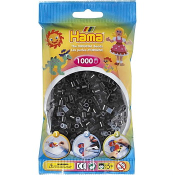 Hama Pärlor Midi 1000 st, Svart