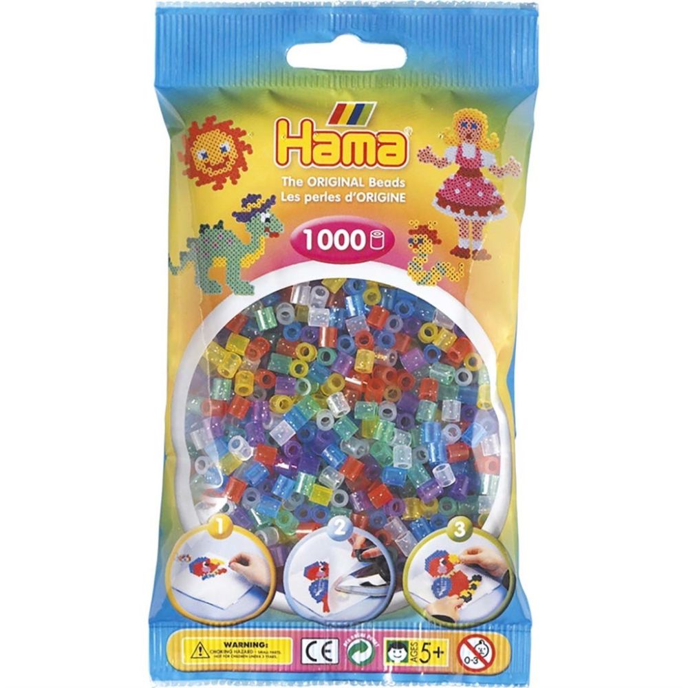 Hama Pärlor Midi 1000 st, Mix 54 Transparanta