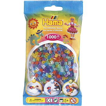 Hama Pärlor Midi 1000 st, Mix 54 Transparanta