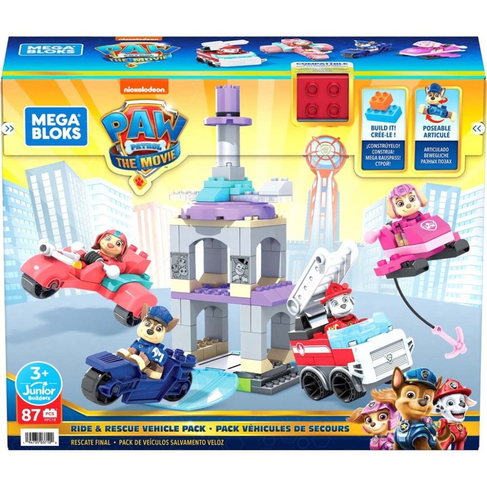 MEGA BLOKS Paw Patrol Toddler Building Blocks Toy Cars, Paw Patroller with  81 Pieces, 4 Figures, Fisher Price Gift Ideas for Kids Age 3+ Years, 5 x 16