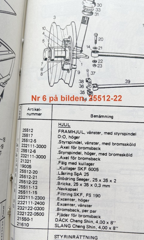 Prikka (säätö) 25x34x0,3 Hjul flakmoped Hjul flakmoped - 2