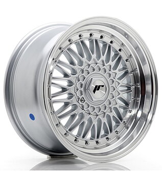 Japan Racing JR9 17x8,5 ET20-35 Custom Silver w/Machined Lip+Silver Rivets