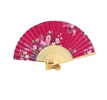 Fan with pattern, small  flower