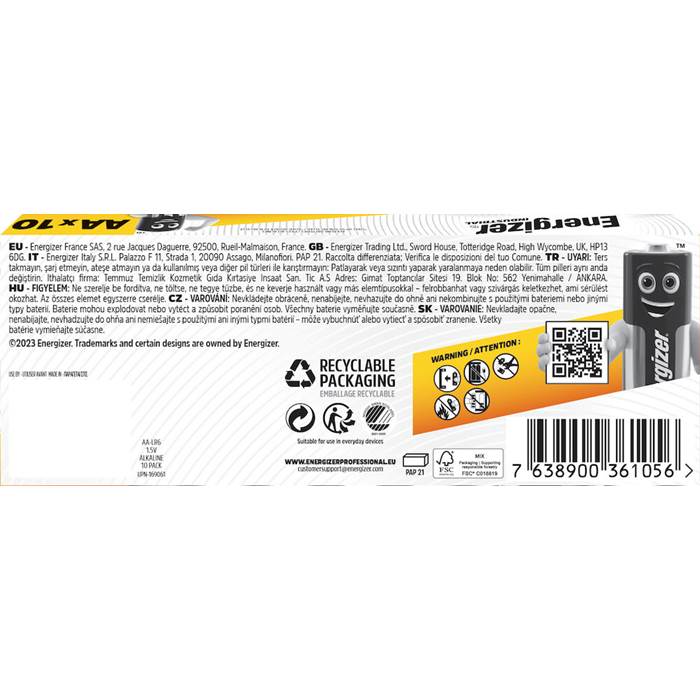 Batteri Ind. Alk AA LR6 10p - 2