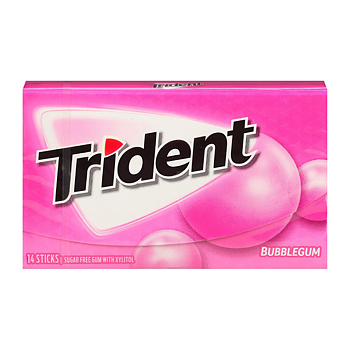 Trident sugar free bubblegum 14 sticks