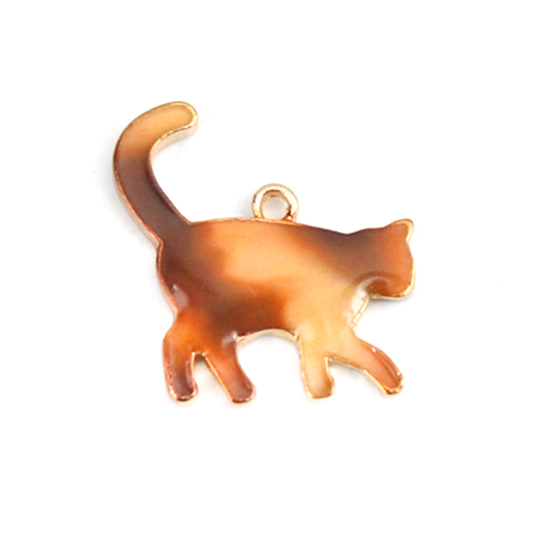 Charm horse  , enameld Cat, brown