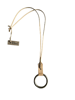 LÅNGT HALSBAND - NATUR - METALLRING - USED