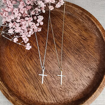 IAMLUND Enkelt Kors halsband  silver
