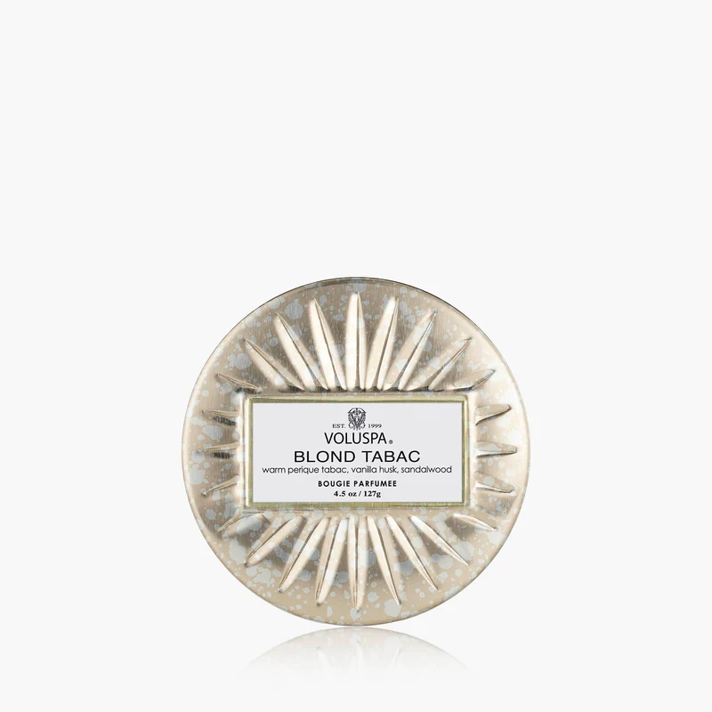 Voluspa Blond Tabac Mini Tin Candle