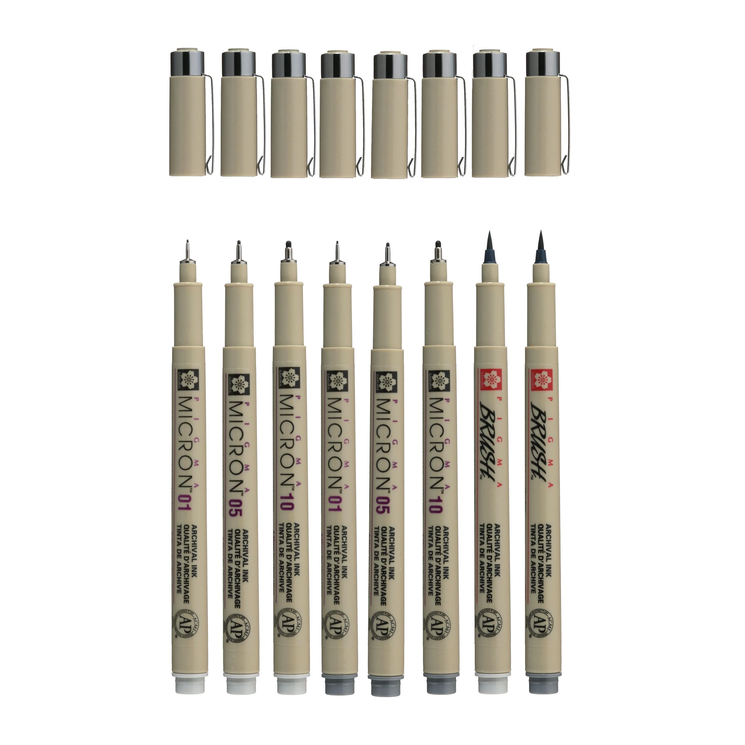 Pigma Micron fineliner set 8 pens, Light Cool Gray & Cool Gray - 3
