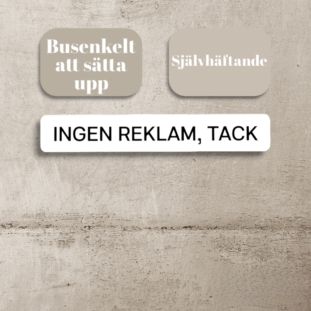 Ingen reklam tack Gravyr
