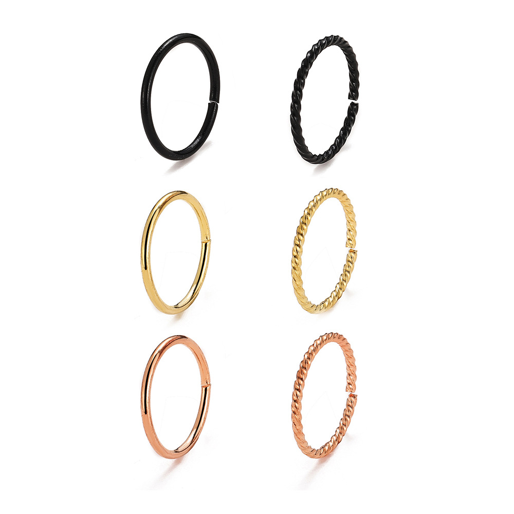 6 st pack mix Näsring fake Öronpiercingar - 2