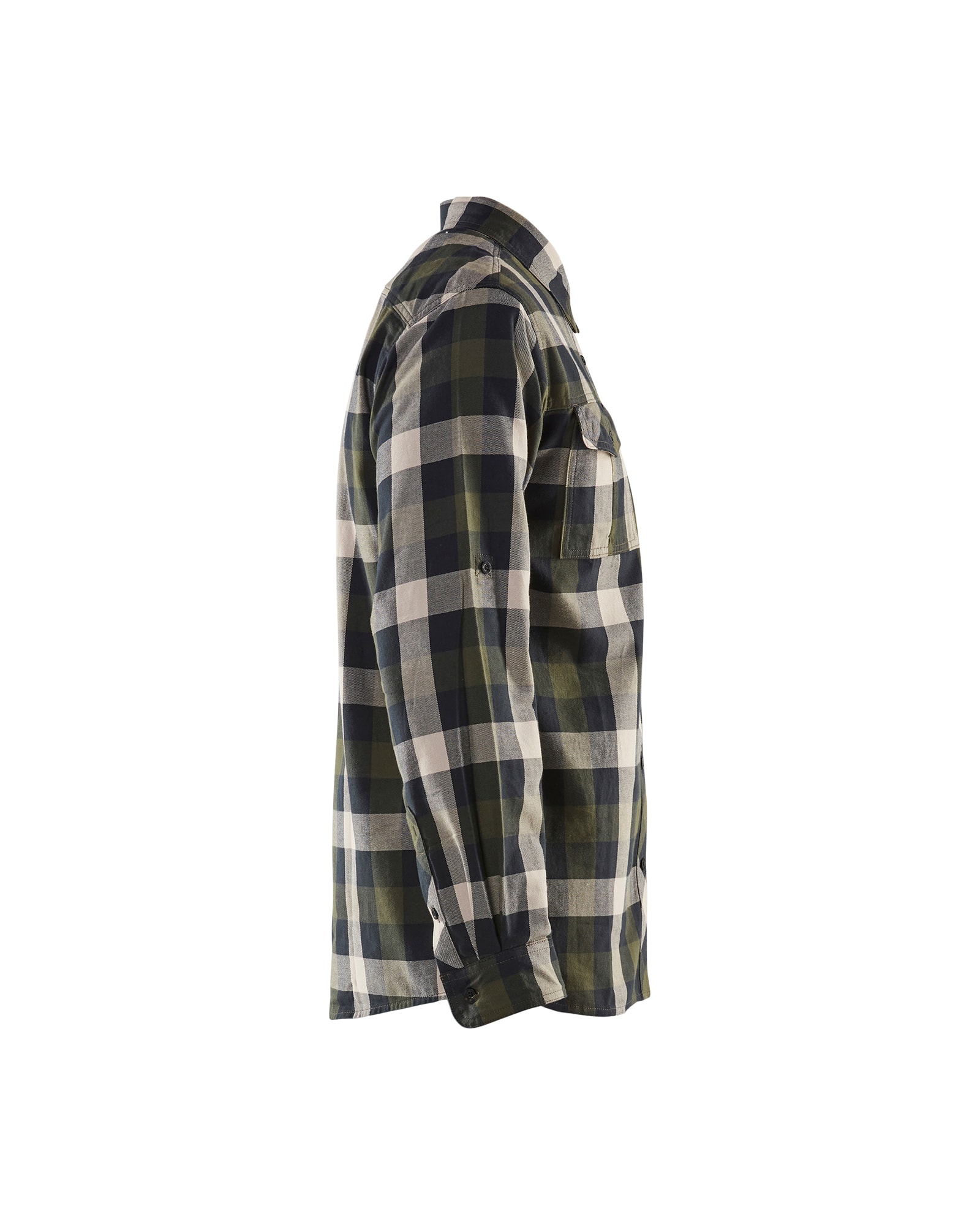 Flanellskjorta 3299 Mörk olivgrön/Svart - 4