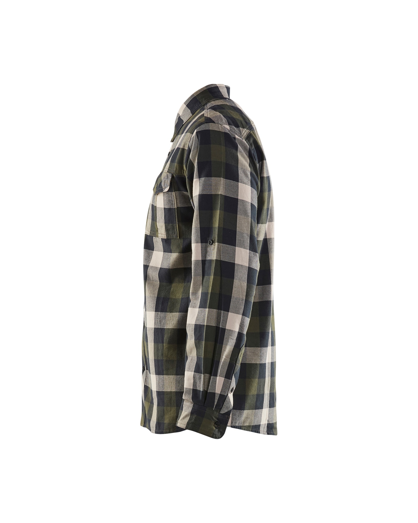 Flanellskjorta 3299 Mörk olivgrön/Svart - 3