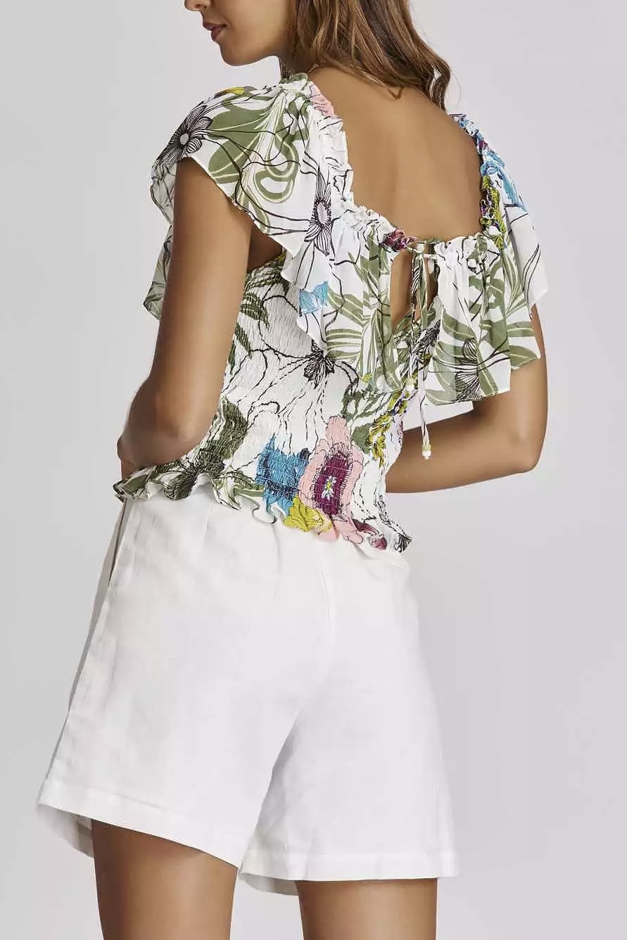 Derhy - Desir Smock Viscose Top White - 2