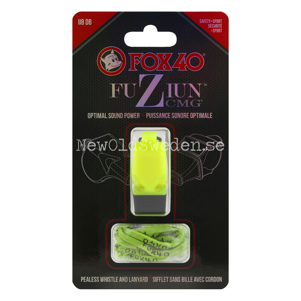 Fuzium CMG neon Yellow w Lanyard FOX 40 - A08 - 8