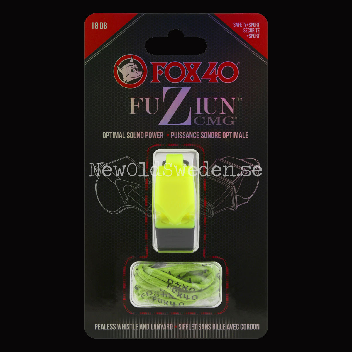 Fuzium CMG neon Yellow w Lanyard FOX 40 - A08 - 4