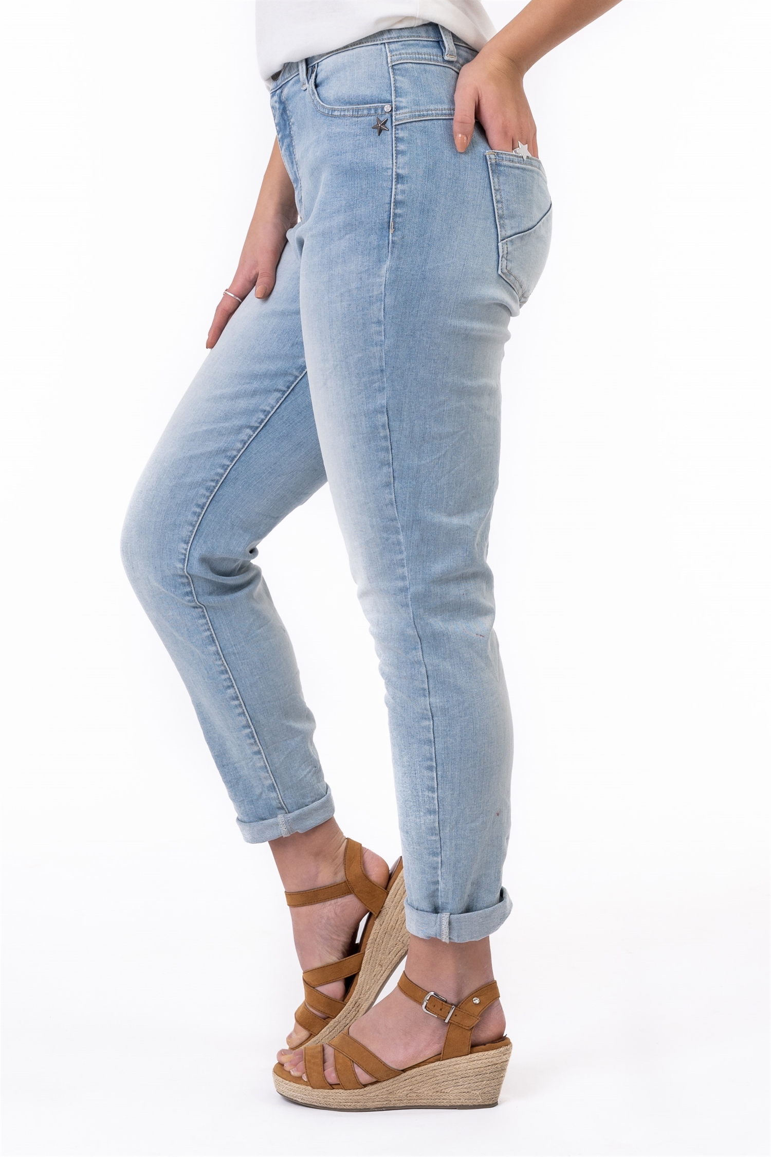 TUESDAY HIGH WAIST JEANS - LIGHT BLUE DENIM - 4