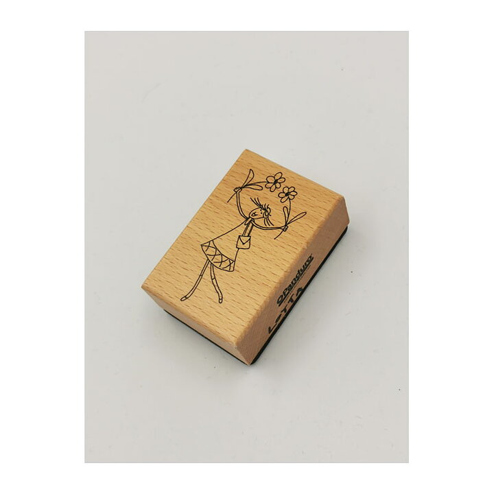 Panduro Rubber Stamps Second Hand - Girl With Flowers