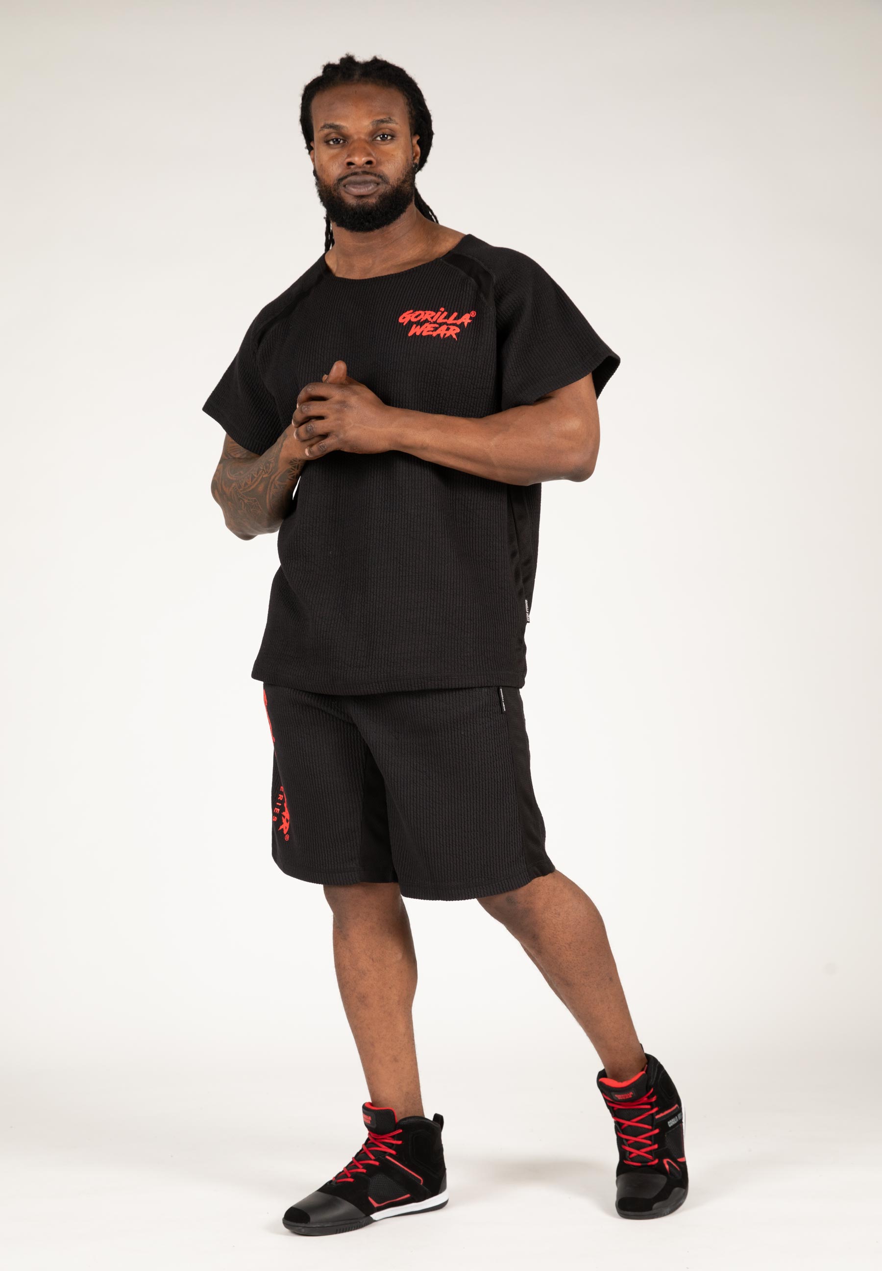 Augustine Old School Shorts, black/red - 5