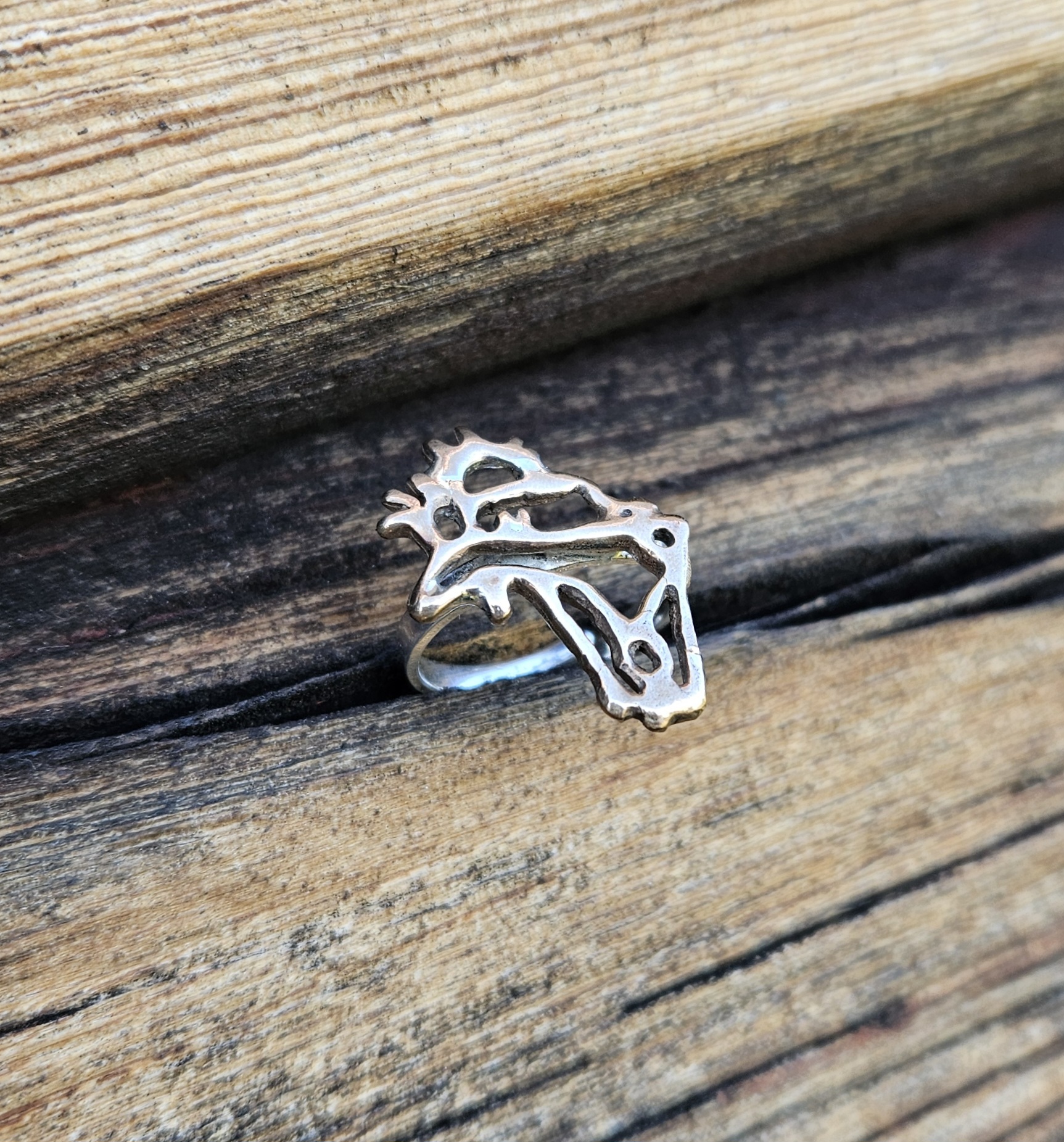 Älg ring i brons