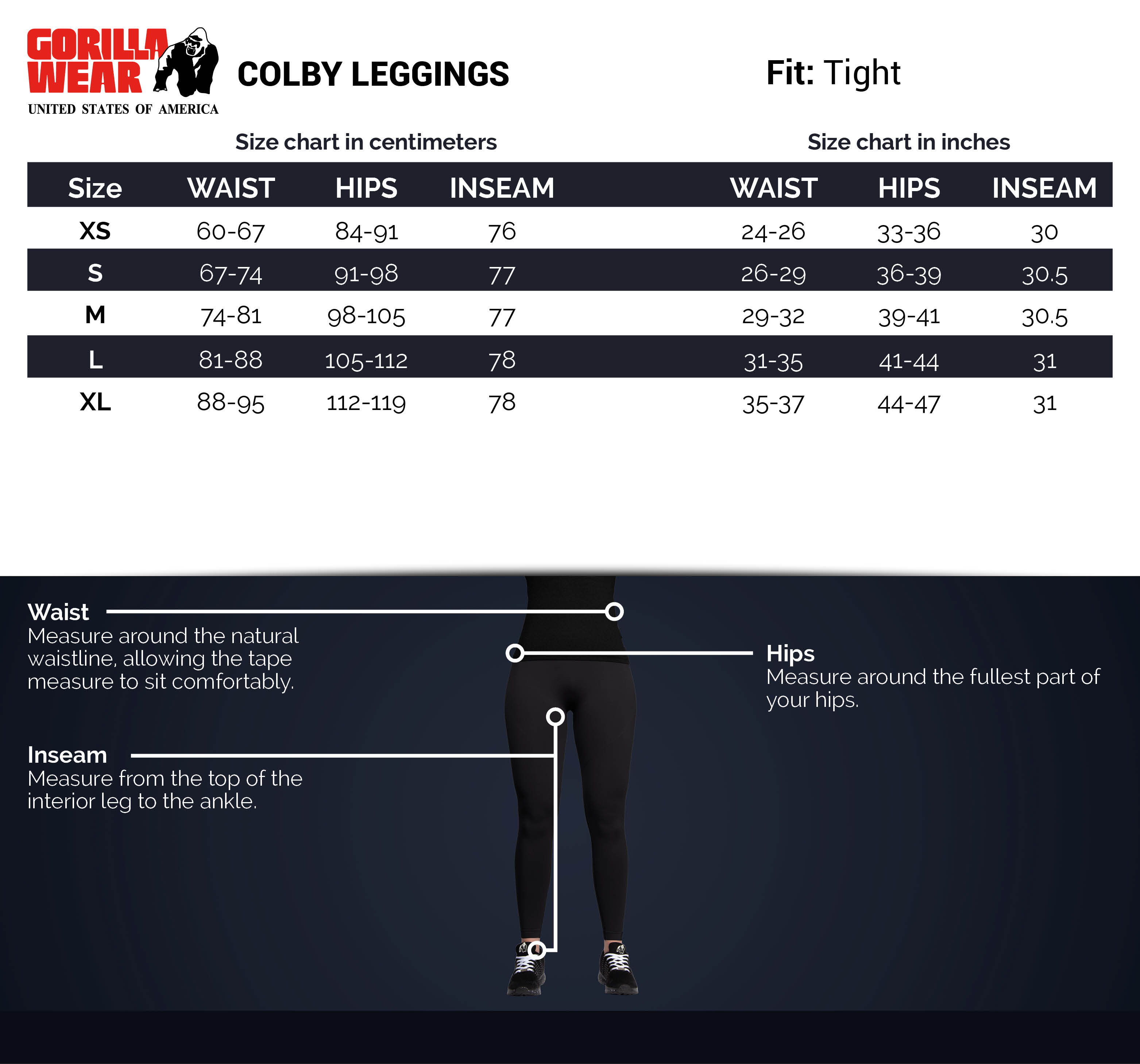 Colby Leggings - Black Gorilla Wear