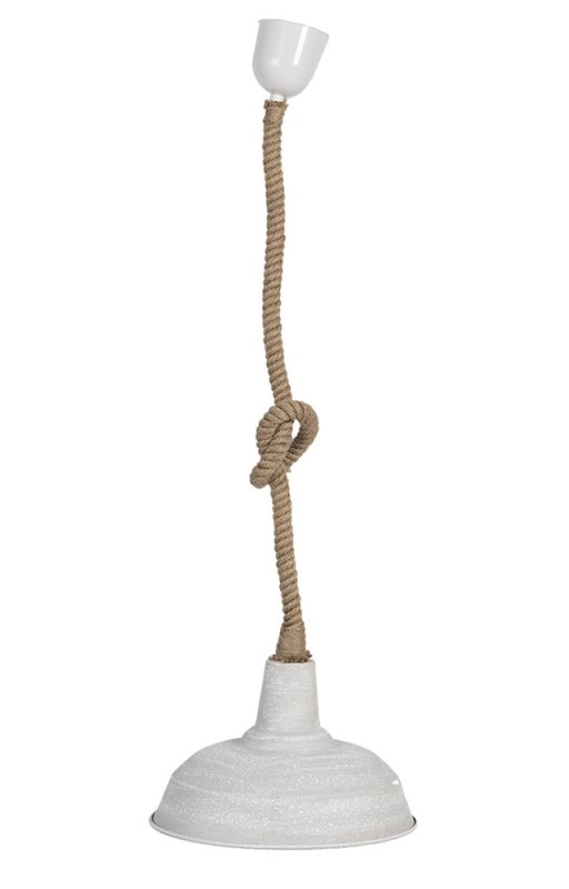Taklampa - Lampa  med rep - Creme - Industri - Ø 25x16 cm  - 2
