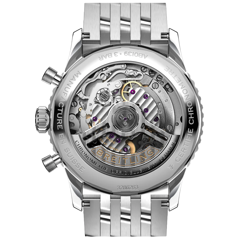 Breitling AB0139211G1A1 Breitling Navitimer B01 Chronograph 41 silver baksida
