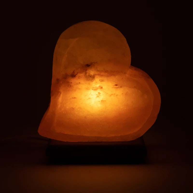 Salt Lamp Double Heart With Cable And Led - 2