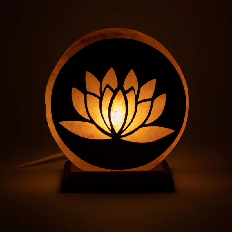 Salt Lamp Lotus With Cable And Led - 2