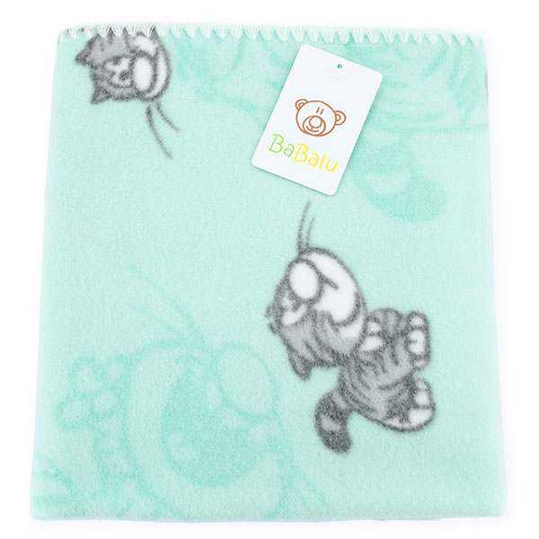 Manta polar con dedicatoria - verde mar / gatito