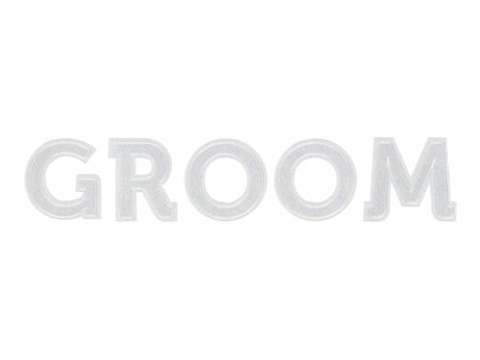 Tygmärke | "Groom" | Vit