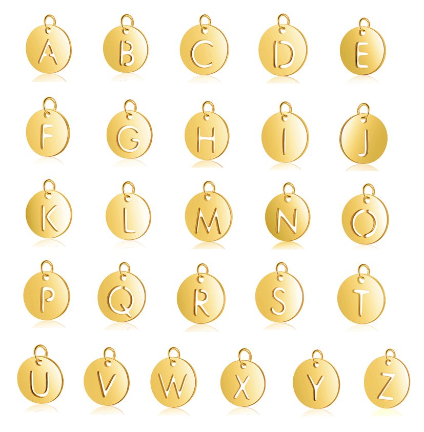 Goldene Buchstaben-Halskette mit Anhänger - Edelstahl - 3