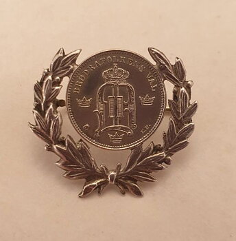 Brosch silver mynt "Brödrafolkens väl"