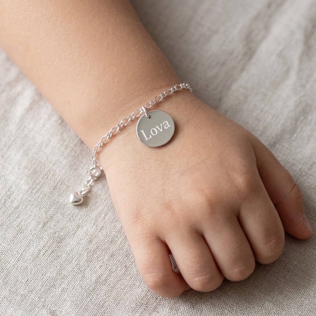 Coin, Barn armband med gravyr - Silver - 3