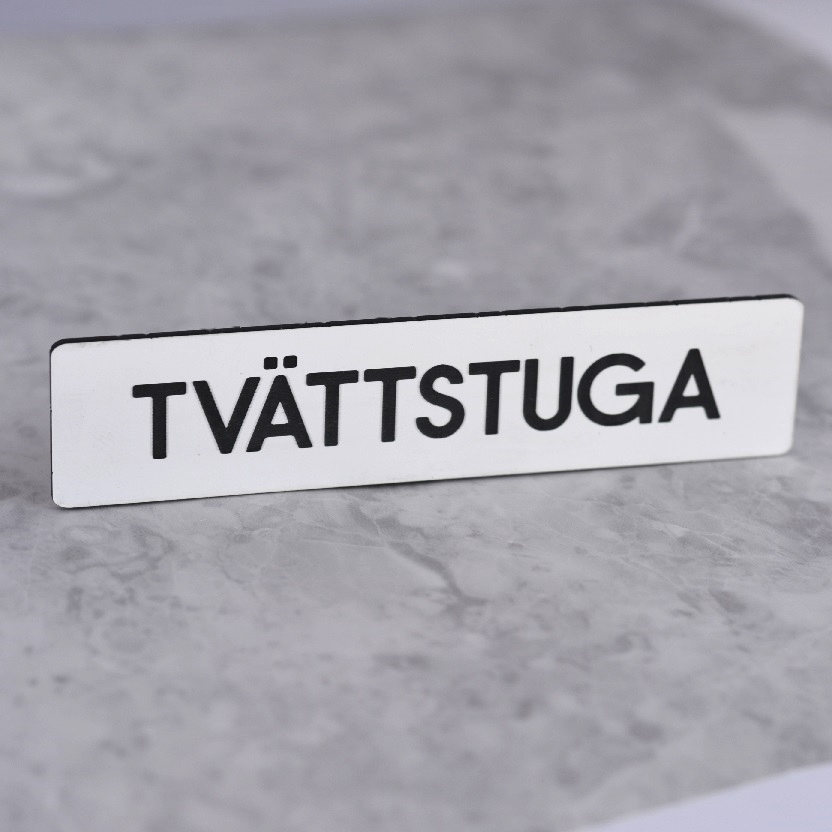 Tvättstuga Vit/Svart Gravyr