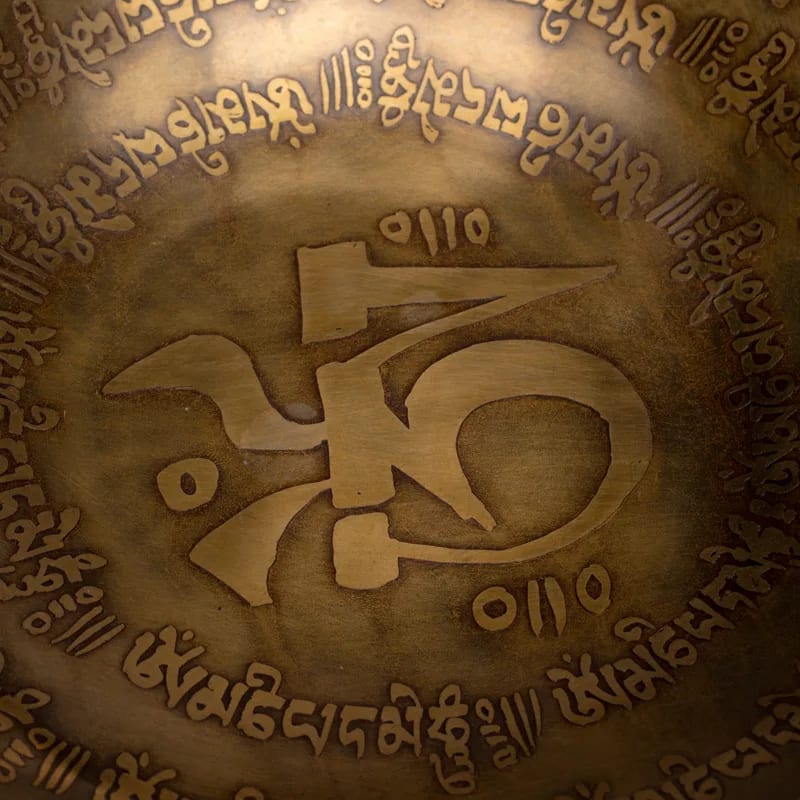 Sjungande Skål  - Tibetanska Dekorativ Aum Skål - ca. 25cm - 3