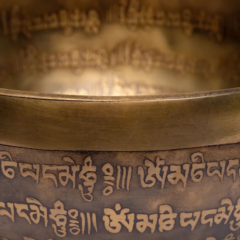 Sjungande Skål  - Tibetanska Dekorativ Aum Skål - ca. 25cm - 4
