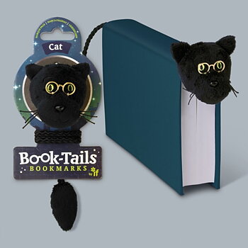 Läskompis : Book-Tails Bookmark Black Cat - Plyschbokmärke Katt