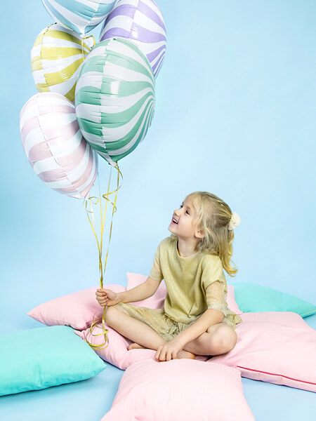 Folieballong godis | 35 cm | Rund swirl | Mint - 1