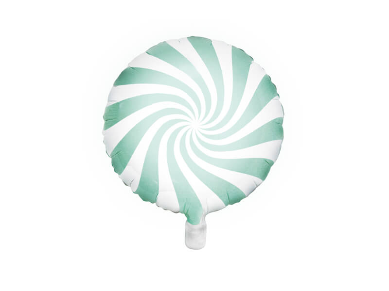 Folieballong godis | 35 cm | Rund swirl | Mint - 2