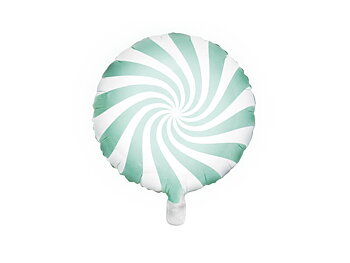 Folieballong godis | 35 cm | Rund swirl | Mint - 2