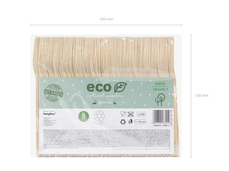 Träbestick | Skedar | 100-pack | Natur