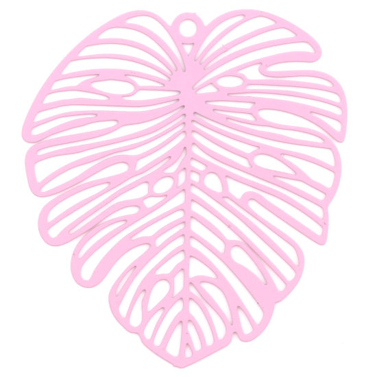 Berlock -  Blomma Monstera , spraymålad  Rosa