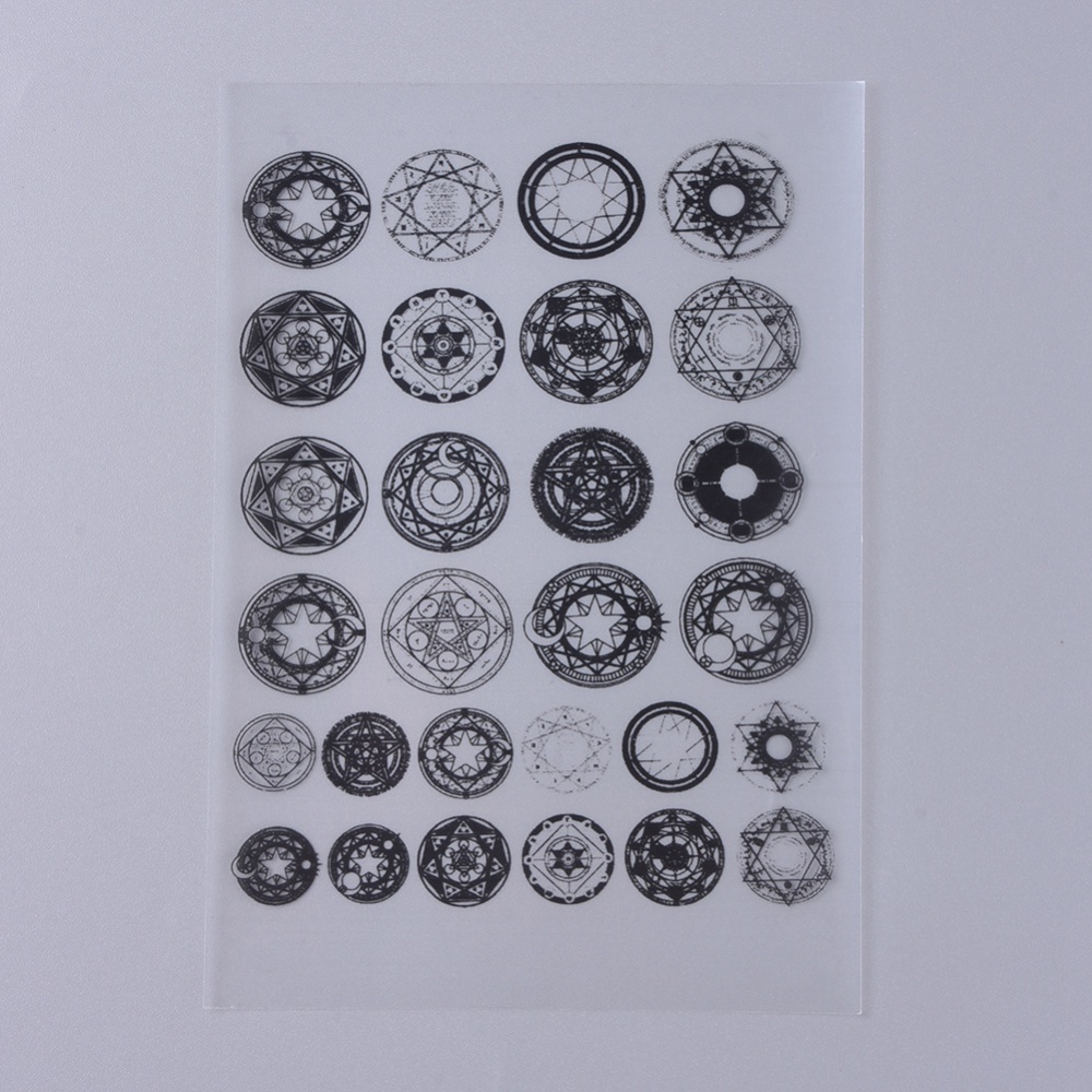 PVC- stickers. Resin , Cabochon,  Round pattern
